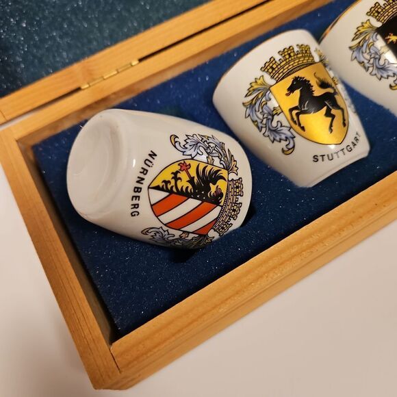 Antique Collectible German Shot Glasses with strage box, Rare Find - Picture 6 of 11